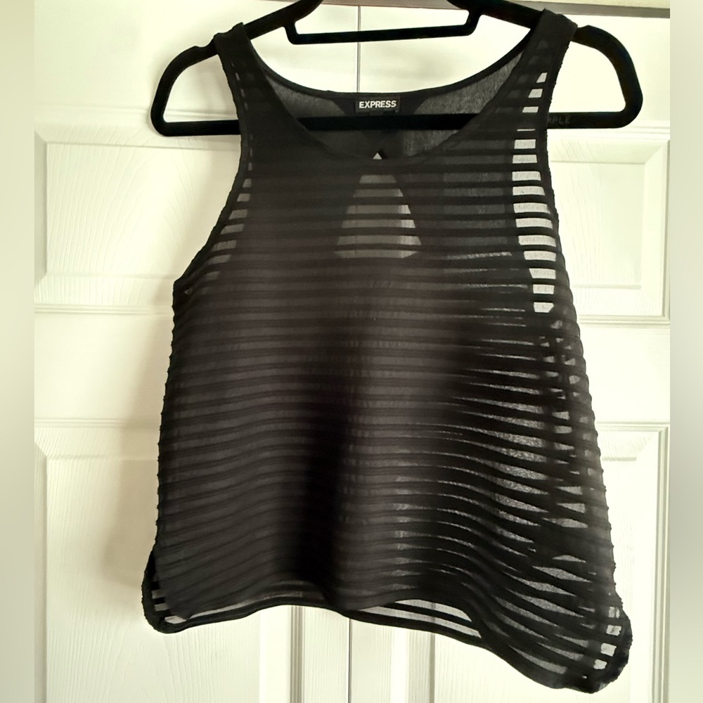 Express Black Striped Tank Top